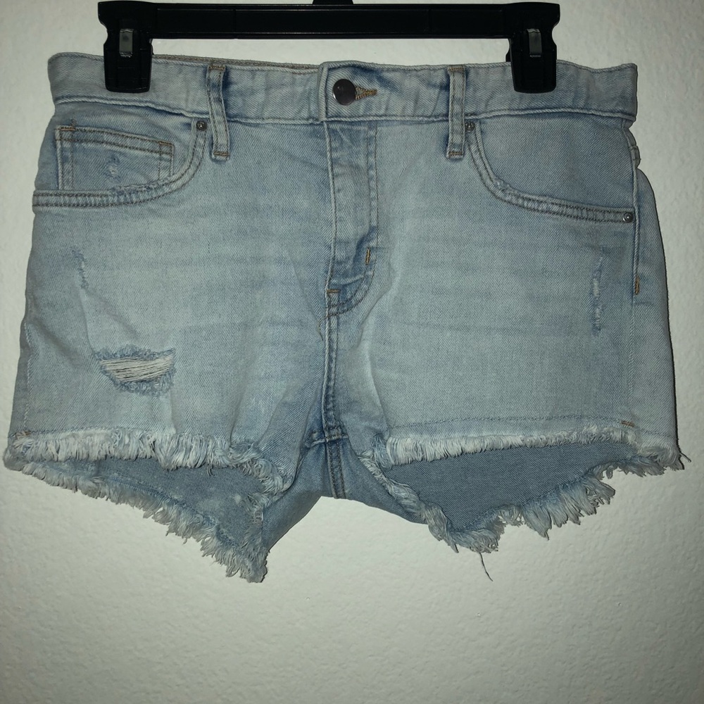 Light wash denim shorts